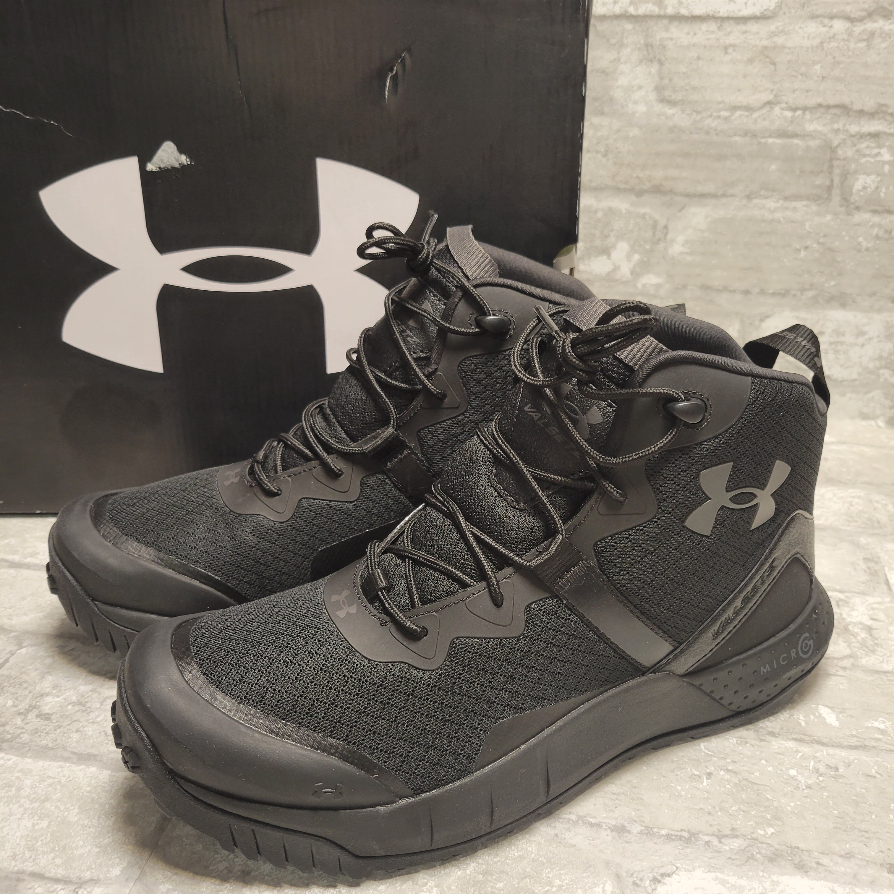 Under Armour Men's Micro G Valsetz Side-Zip Mid 6" Tactical Boots, Black 10 (8012220530926)